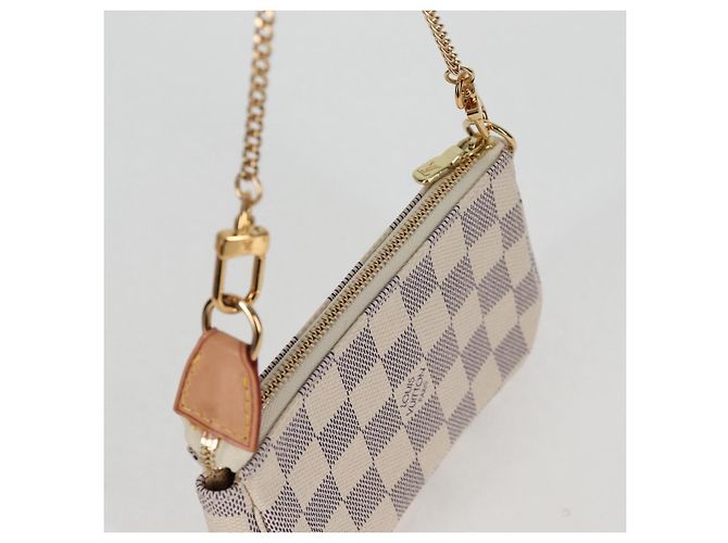 LOUIS VUITTON Mini Pochette Accessoires Damier Azur Pouch N63005 LV Auth 136052V - vista 6