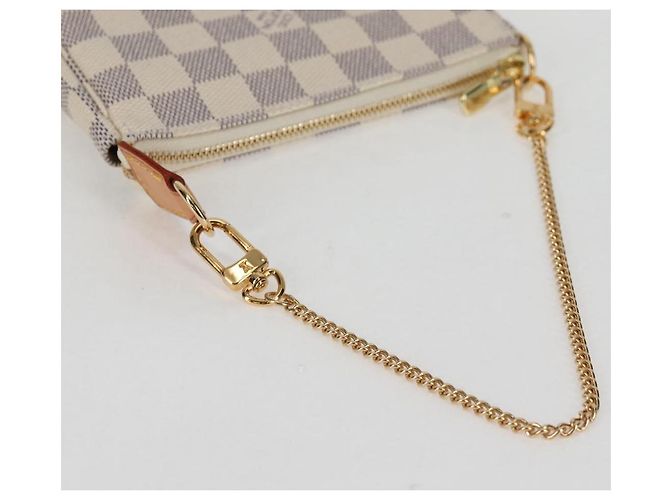 LOUIS VUITTON Mini Pochette Accessoires Damier Azur Pouch N63005 LV Auth 136052V - vista 7