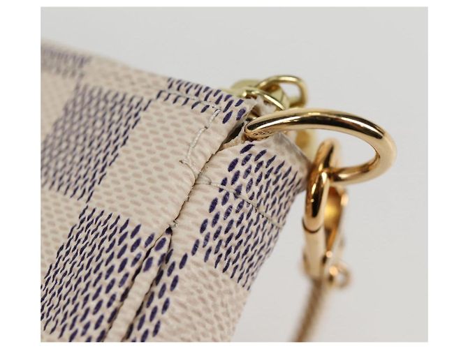 LOUIS VUITTON Mini Pochette Accessoires Damier Azur Pouch N63005 LV Auth 136052V - vista 9