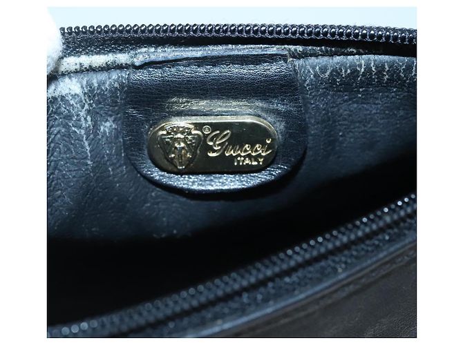 GUCCI Pochette Micro GG Supreme PVC Nero Oro Auth 133307 D'oro - vista 10
