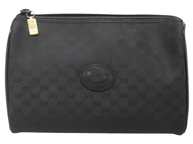 GUCCI Pochette Micro GG Supreme PVC Nero Oro Auth 133307 D'oro - vista 13