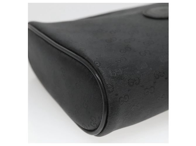 GUCCI Pochette Micro GG Supreme PVC Nero Oro Auth 133307 D'oro - vista 14