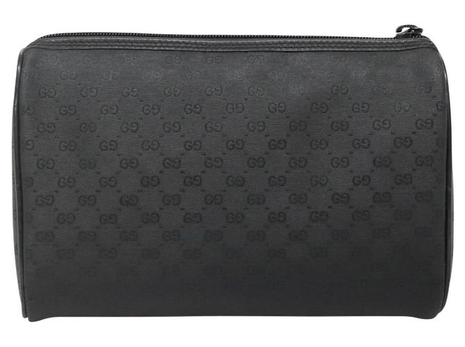 GUCCI Pochette Micro GG Supreme PVC Nero Oro Auth 133307 D'oro - vista 2