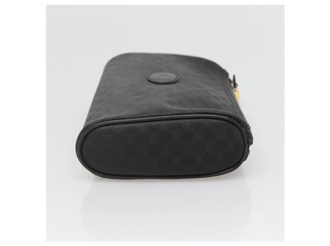 GUCCI Pochette Micro GG Supreme PVC Nero Oro Auth 133307 D'oro - vista 3
