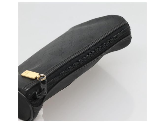 GUCCI Pochette Micro GG Supreme PVC Nero Oro Auth 133307 D'oro - vista 5