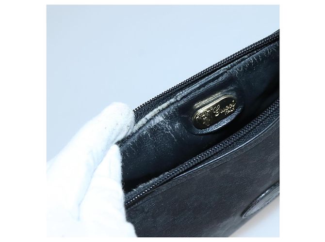 GUCCI Pochette Micro GG Supreme PVC Nero Oro Auth 133307 D'oro - vista 9