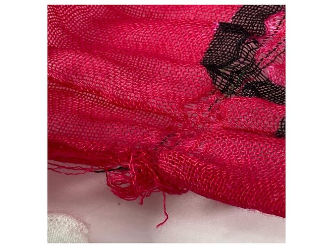 Chal de cachemira/seda rosa Louis Vuitton - vista 9