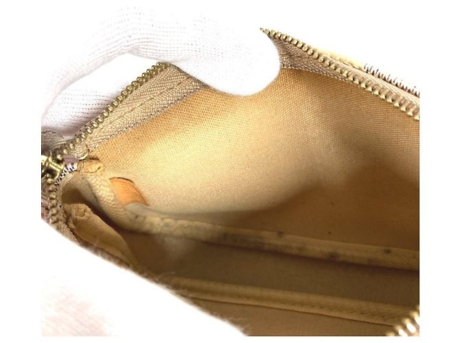 Mini Pochette Accessorio Damier Azur Louis Vuitton Bianco Giallo - vista 10