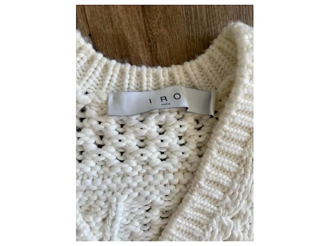 IRO Strickpullover mit V-Ausschnitt Ecru Größe S - Ansicht 2