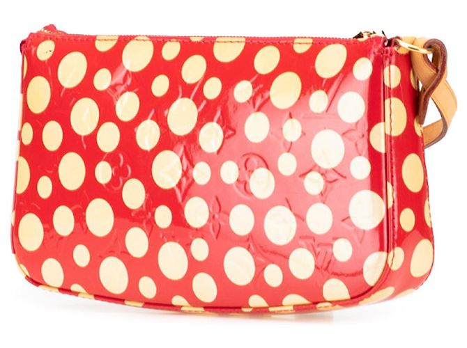Louis Vuitton Red Yayoi Kusama Monogram Vernis Dots Infinity Pochette Accessoires - view 2
