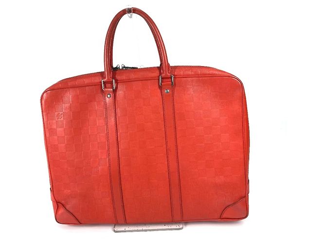 Borsa da viaggio Porte-Document Damier Infini Louis Vuitton Rosso - vista 2