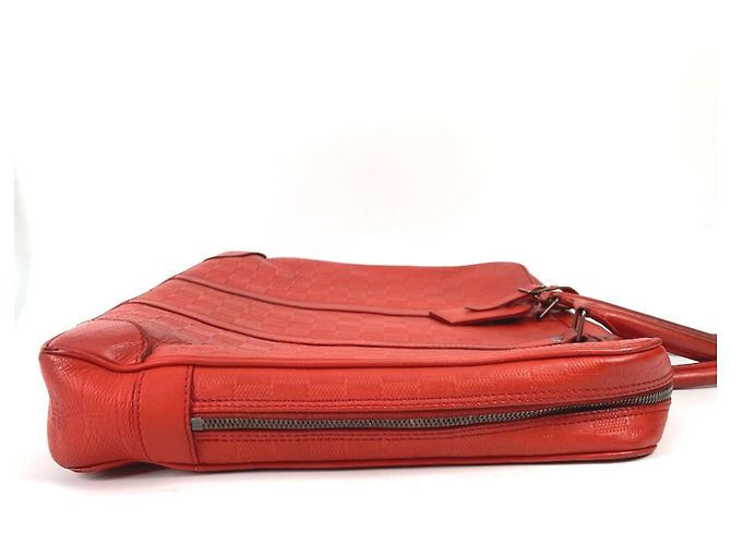 Borsa da viaggio Porte-Document Damier Infini Louis Vuitton Rosso - vista 3