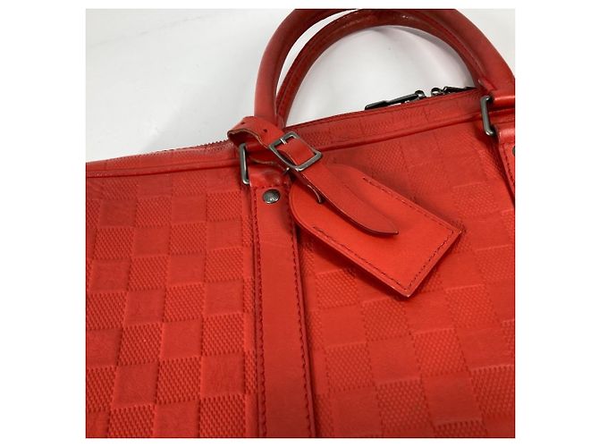 Borsa da viaggio Porte-Document Damier Infini Louis Vuitton Rosso - vista 8
