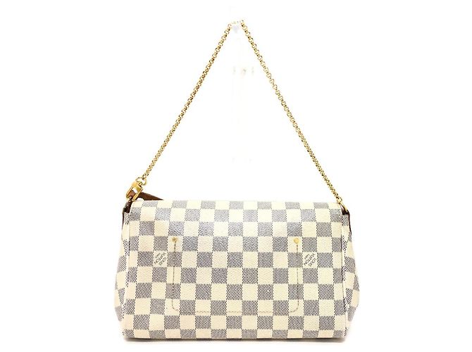 Borsa 3 in 1 Louis Vuitton Damier Azur Favorite MM Marrone Bianco - vista 2