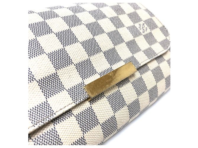 Borsa 3 in 1 Louis Vuitton Damier Azur Favorite MM Marrone Bianco - vista 9
