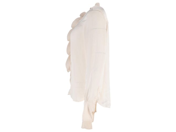 Autre Marque Rüschbluse Philosophy di Lorenzo Serafini aus cremefarbenem Polyester Weiß Roh - Ansicht 2