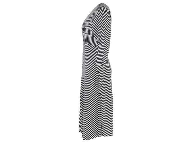 Maje Rava gestreiftes Twill-Midikleid aus schwarzer Viskose - Ansicht 2