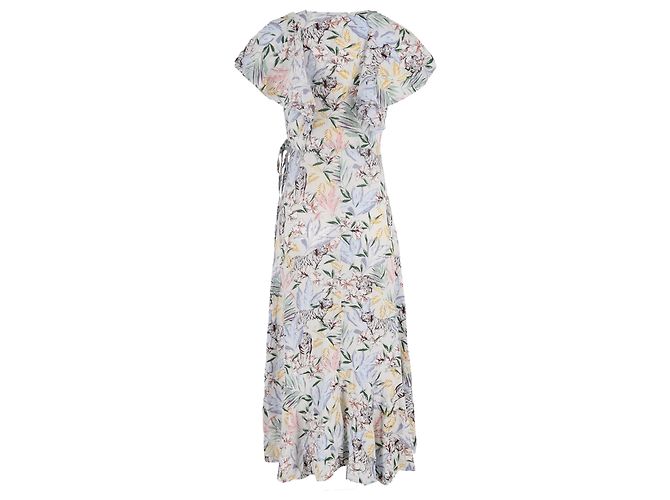 Maje Ritelle Midikleid aus Crepon mit Spitzenbesatz im Blumenmuster aus Polyester Mehrfarben - Ansicht 3