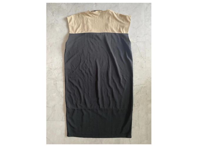 Abito barocco nero e grigio Balenciaga a metà lunghezza - vista 2
