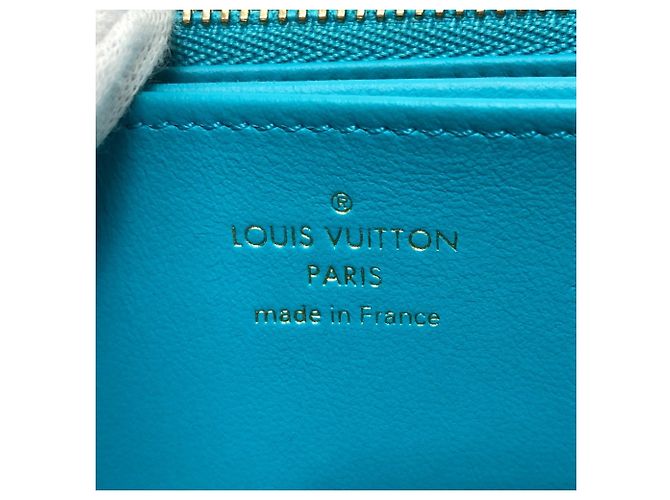Cartera Zippy Monogramada Louis Vuitton Azul Dorado - vista 14