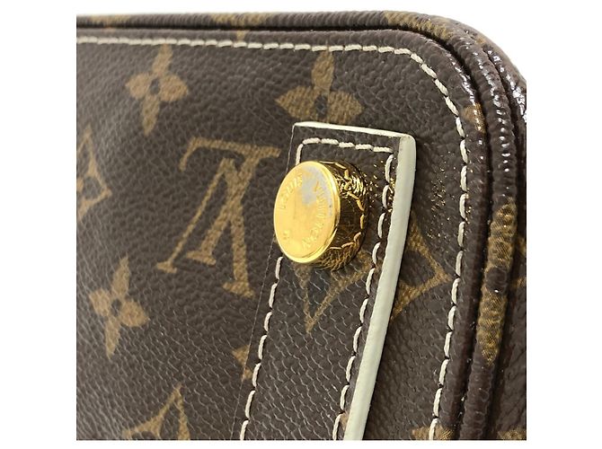 Louis Vuitton Monogram Lockit PM Tote Bag Braun Weiß Golden - Ansicht 7
