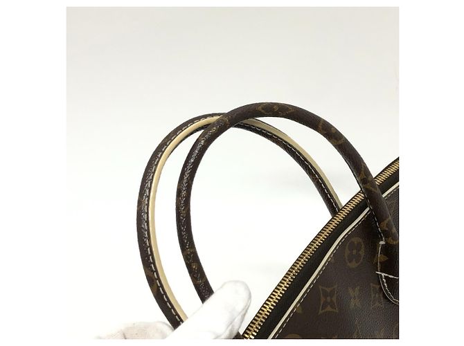 Louis Vuitton Monogram Lockit PM Tote Bag Braun Weiß Golden - Ansicht 8