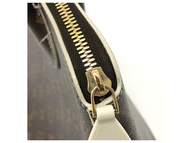 Louis Vuitton Monogram Lockit PM Tote Bag Braun Weiß Golden - Ansicht 9