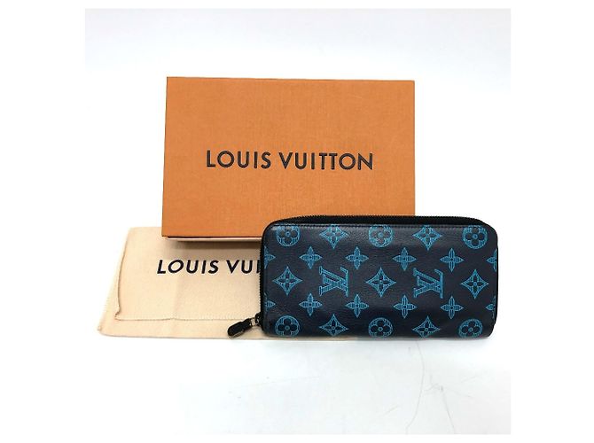 Louis Vuitton Monogram Shadow Zippy Wallet Vertical Navy blue - view 16