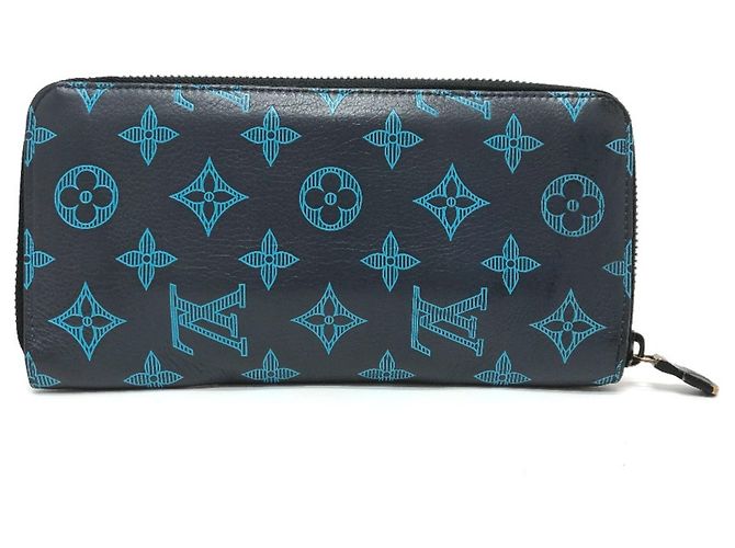 Louis Vuitton Monogram Shadow Zippy Wallet Vertical Navy blue - view 2
