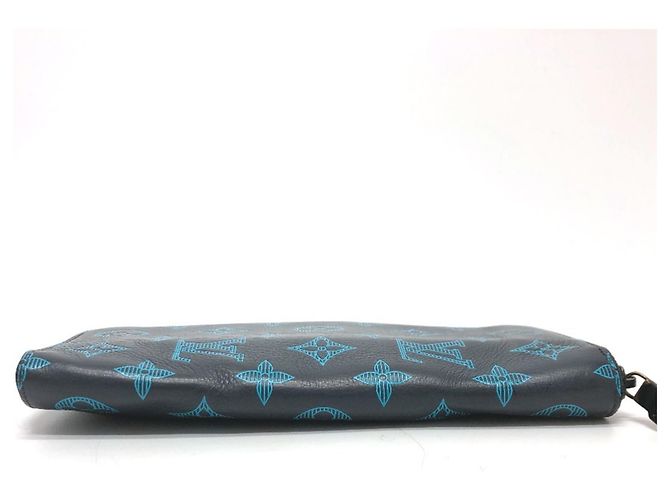 Louis Vuitton Monogram Shadow Zippy Wallet Vertical Navy blue - view 3