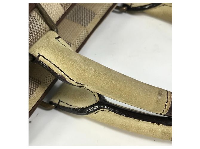 Borsa a Spalla Damieren Cabas Louis Vuitton Marrone Bianco - vista 11