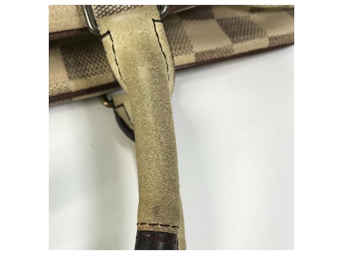 Borsa a Spalla Damieren Cabas Louis Vuitton Marrone Bianco - vista 12