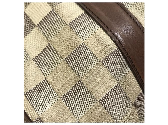 Borsa a Spalla Damieren Cabas Louis Vuitton Marrone Bianco - vista 13