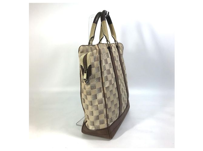 Borsa a Spalla Damieren Cabas Louis Vuitton Marrone Bianco - vista 3