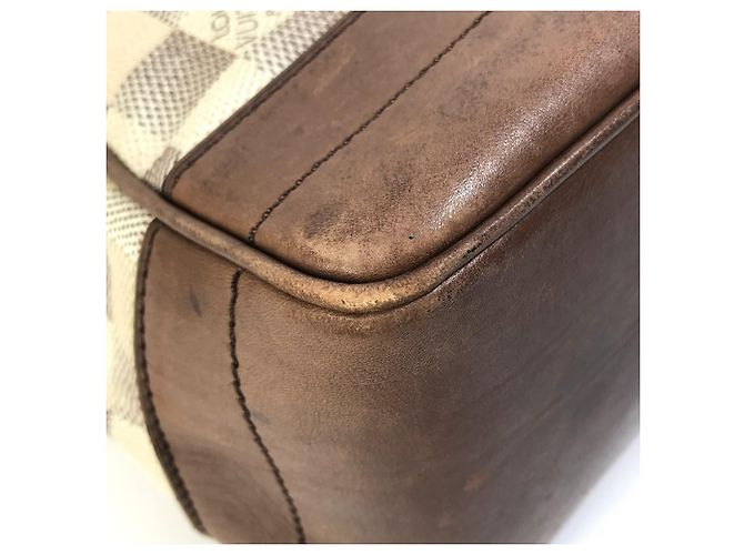 Borsa a Spalla Damieren Cabas Louis Vuitton Marrone Bianco - vista 5