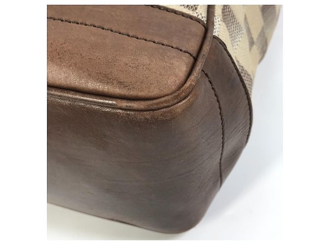 Borsa a Spalla Damieren Cabas Louis Vuitton Marrone Bianco - vista 6