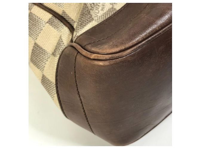 Borsa a Spalla Damieren Cabas Louis Vuitton Marrone Bianco - vista 7