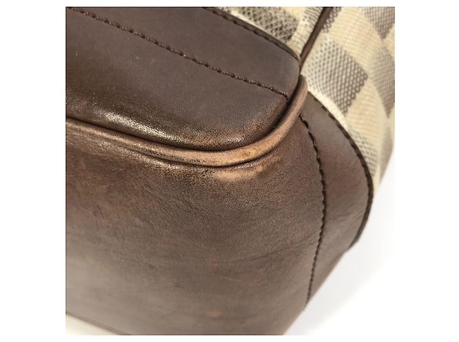Borsa a Spalla Damieren Cabas Louis Vuitton Marrone Bianco - vista 8