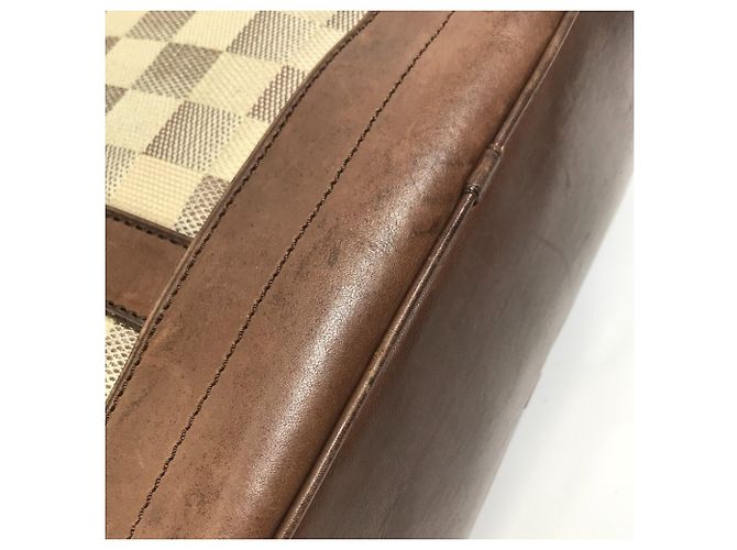 Borsa a Spalla Damieren Cabas Louis Vuitton Marrone Bianco - vista 9