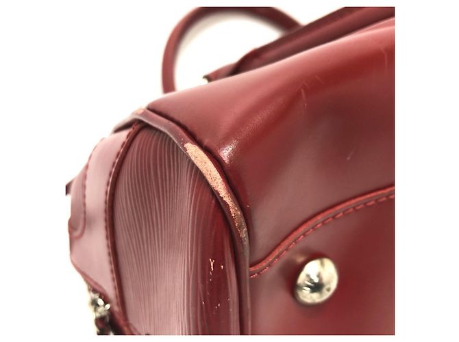 Bowling Borsa Boston Mini Montaigne GM in pelle Epi Louis Vuitton Rosso - vista 8