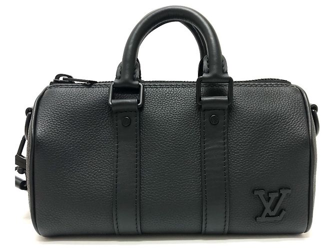 Bolso de Hombro Louis Vuitton Aerogram Keepall XS 2 Vías Negro - vista 2