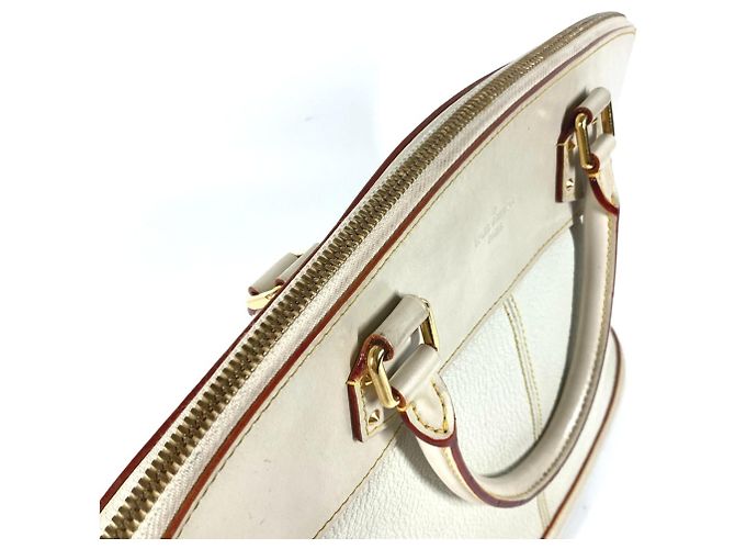 Borsa Tote Lockit MM Suhali di Louis Vuitton Bianco Giallo - vista 13