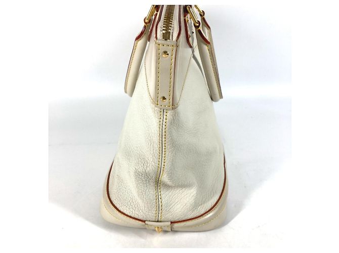 Borsa Tote Lockit MM Suhali di Louis Vuitton Bianco Giallo - vista 2