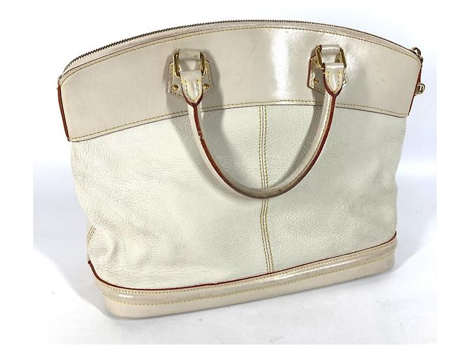 Borsa Tote Lockit MM Suhali di Louis Vuitton Bianco Giallo - vista 3