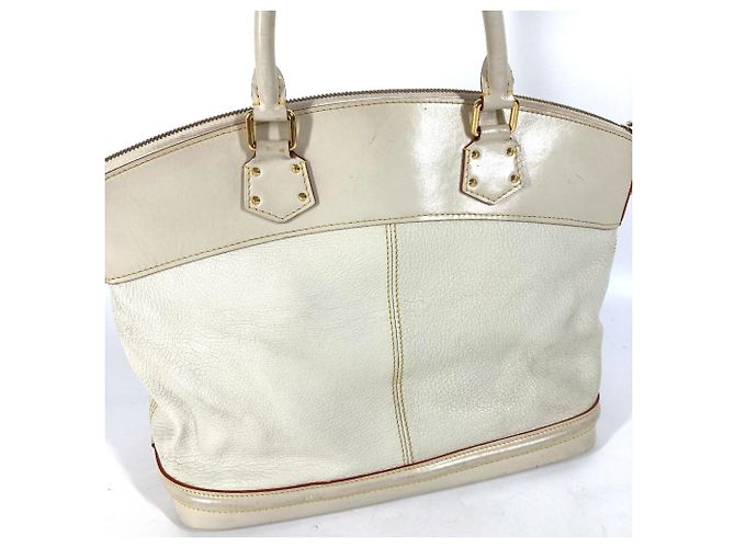 Borsa Tote Lockit MM Suhali di Louis Vuitton Bianco Giallo - vista 4
