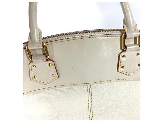 Borsa Tote Lockit MM Suhali di Louis Vuitton Bianco Giallo - vista 5