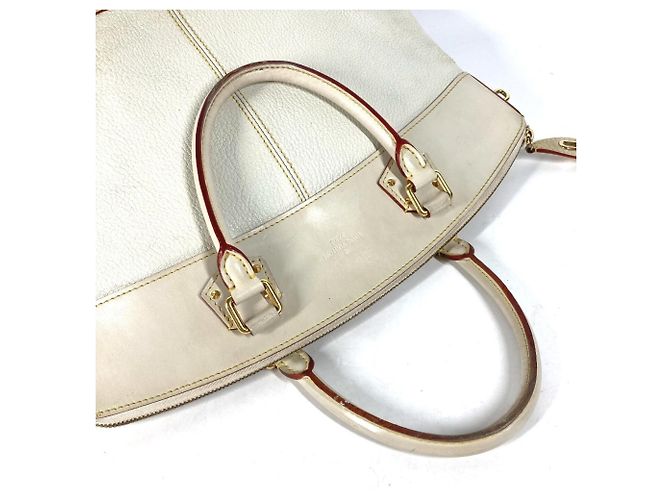 Borsa Tote Lockit MM Suhali di Louis Vuitton Bianco Giallo - vista 7