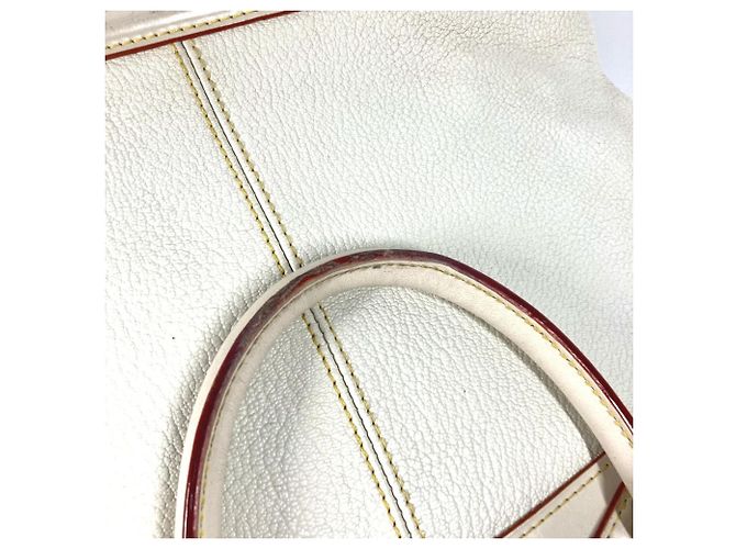 Borsa Tote Lockit MM Suhali di Louis Vuitton Bianco Giallo - vista 8