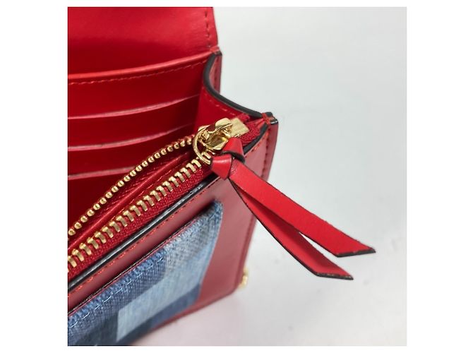 Portafoglio a Catena Flore in Denim Monogram Louis Vuitton Rosso Blu - vista 11