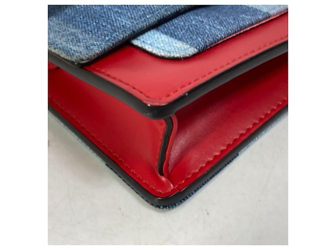 Portafoglio a Catena Flore in Denim Monogram Louis Vuitton Rosso Blu - vista 8